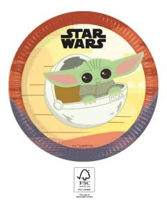 STAR WARS THE MANDALRIAN PAPER PLATES 23CM 8CT PET-PRO-95045