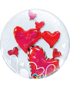 24 INCH ROUND BUBBLE LOVELY FLOATING HEARTS 1CTP-QUA-68808