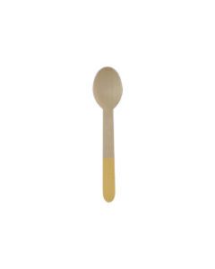 ECO WOODEN YELLOW CHEVRON SPOONS 8CT-PRO-90787