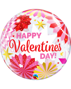 22 INCH SINGLE BUBBLE VALENTIN DAY PAPER FANS 1CTP-QUA-16576