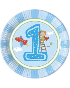 BOY FIRST BDAY PAPER PLATES LARGE 23CM 8CT-PRO-85714