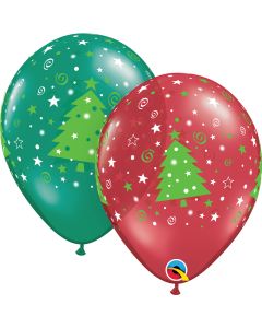 11 INCH LATEX RND AST RUBY RED- EMERALD GREN 50CTP-QUA-40558