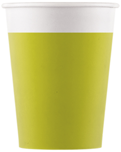 SOLID LIME GREEN PAPER CUPS 200ML 8CT-PRO-93542