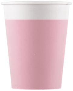SOLID PINK PAPER CUPS 200ML 8CT-PRO-93543
