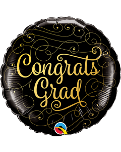 18 INCH FOIL RND CONGRATS GRAD GOLD DOODLES 1 CTP-QUA-82277