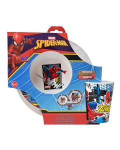 SPIDERMAN STREETS  3 PCS KIDS MICROWAVABLE SET-STO-82270