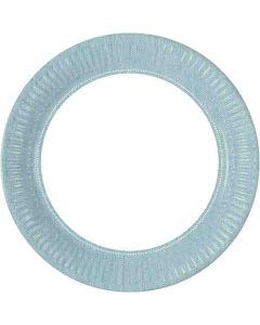 TURQUOISE FABRIC FLOWERS PAPER PLATES 23CM 8CT-PRO-92923