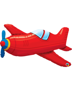 36 INCH FOIL SHAPE RED VINTAGE AIRPLANE 1CTP