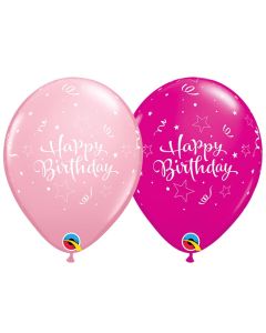 11 INCH LATEX RND PINK&BERRY PRT BDY SHN STR 50CTP-QUA-37500