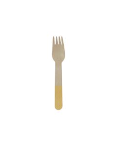 ECO WOODEN YELLOW CHEVRON FORKS 8CT-PRO-90791