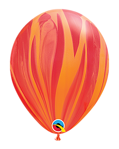 11 INCH LATEX RED ORANGE RAINBOW SUPERAGATE 25CTP-QUA-91540