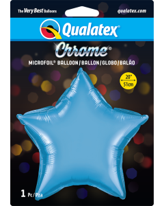 20 INCH FOIL STAR CHROME BLUE PLAIN FOIL 1 CTP-QUA-90081