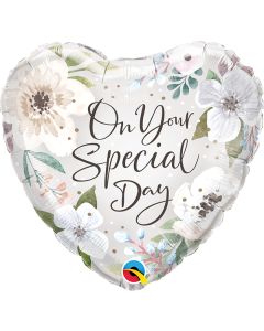 18 INCH FOIL SPECIAL DAY WHITE FLORAL 1CTP-QUA-10489