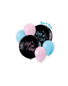 GENDER REVEAL BALLOON COMBO X1 80CM + X4 30CM 5CTP-PRO-93401